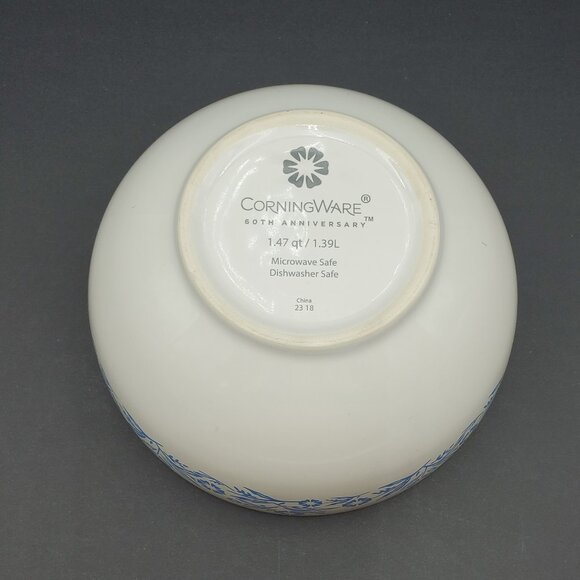 Corningware Blue Cornflower 60th Anniversary 1.5 Qt Mixing Bowl Serving Bowl - Picture 8 of 11